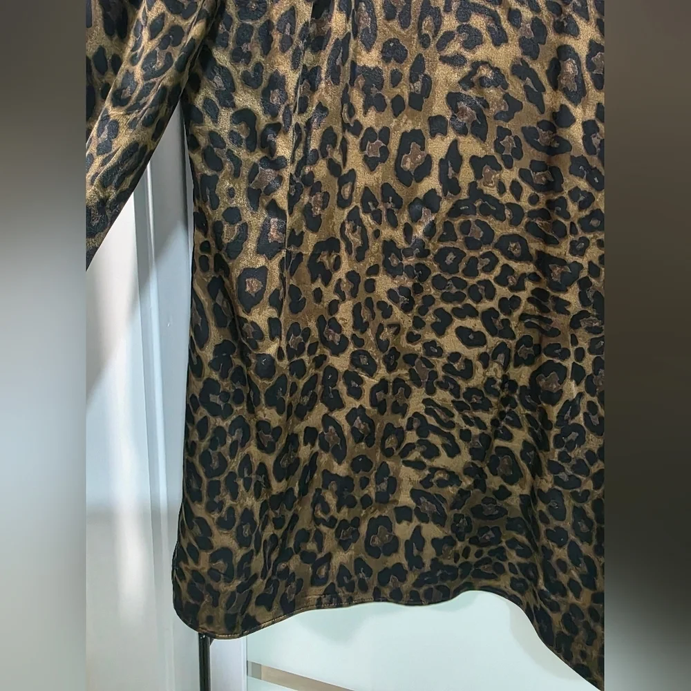 ZARA WOMAN ANIMAL PRINT SHIRT Top Blouse Leopard - Picture 5 of 16